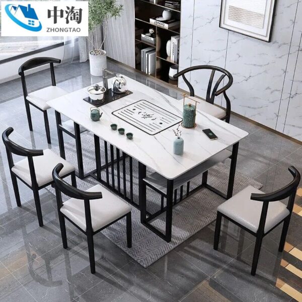 Bàn trà phiến bàn hình chữ nhật và ghế phòng khách văn phòng tại nhà Bàn trà Bàn trà tối giản hiện đại mới của Trung Quốc