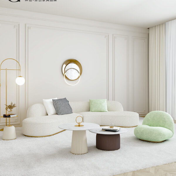 Sofa hình vòng cung hiện đại – Thiết kế cong mềm mại, phù hợp nội thất phòng khách sang trọng