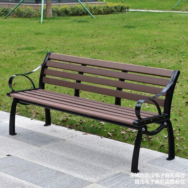 Ghế công viên ngoài trời băng sân vườn Ghế sau nhựa chống ăn mòn gỗ Ghế thư giãn vuông Ghế băng sân vườn ban công đôi