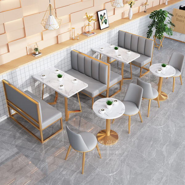 Bàn ghế Internet cửa hàng trà sữa Bàn ghế cửa hàng món tráng miệng nướng bánh burger cửa hàng cửa hàng cà phê sang trọng tường ghế sofa