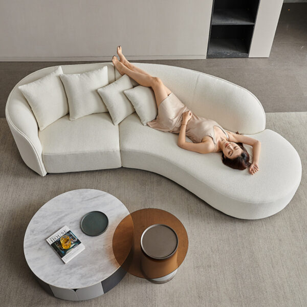 Ghế quý phi vải nhung mặt trăng sofa phòng khách căn hộ lớn và nhỏ khu vực nghỉ ngơi tiếp nhận sang trọng lưới đỏ sofa cong