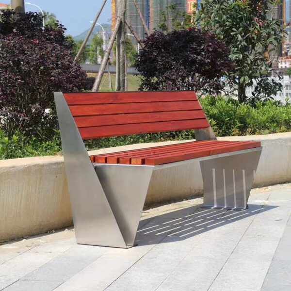 Ghế đẩu inox công viên danh lam thắng cảnh trung tâm tiếp thị tựa lưng Ghế thư giãn công viên vuông Ghế hàng sáng tạo Ghế chờ
