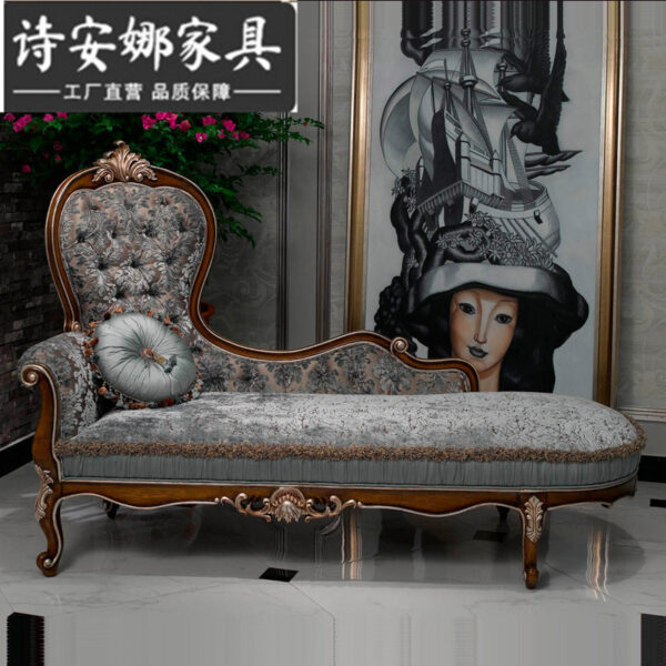 Ghế quý phi Châu Âu Gỗ Chắc Chắn Vải Ghế Dài Mỹ Ghế Dài Ghế Sofa Ghế Dài Pháp Nội Thất Biệt Thự Cao Cấp