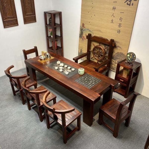 Bàn trà thuyền xưa Bàn trà gỗ thuyền Bàn trà gỗ nguyên khối Bàn trà văn phòng phòng khách