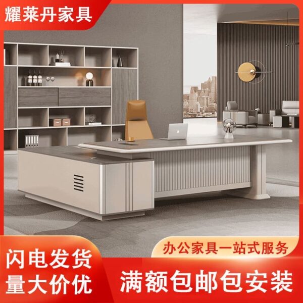 Bàn chủ tịch sang trọng, bàn làm việc kết hợp tủ phụ, bàn làm việc giám đốc tân cổ điển, bàn lãnh đạo kiểu châu Âu