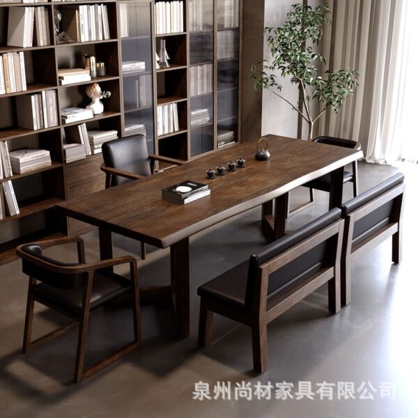 Bàn trà Mới phong cách Trung Hoa Bàn trà gỗ nguyên bộ hộ gia đình bảng lớn Bàn trà phòng khách đơn giản phòng khách Bàn trà ghế ban công Bàn trà