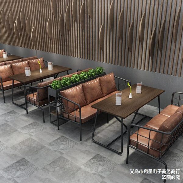 Bàn ghế Gió công nghiệp cafe nhà hàng tây trà sữa rèn sofa sắt ăn thanh bar thanh toán bù trừ ghế Bàn ăn ghế