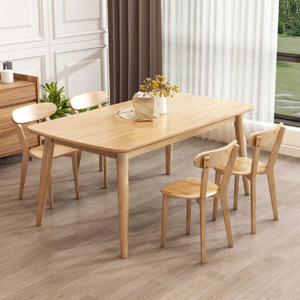 Bàn Ăn gỗ đặc gia đình bàn ăn kết hợp ghế nhà hàng bàn ăn chữ nhật