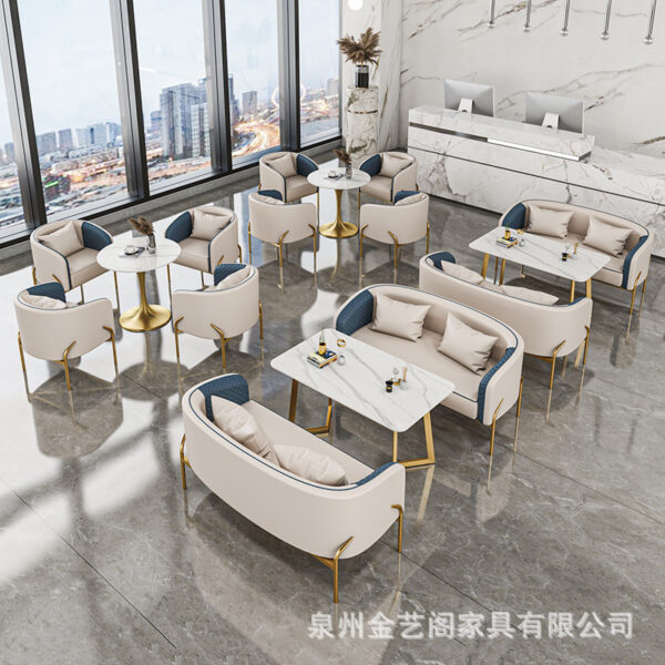 Bàn ghế Văn phòng thương lượng Thương lượng Bàn ghế Khách sạn Kinh doanh Lễ tân 1 Bàn 4 Ghế đơn giản Ghế thương lượng Giải trí Bàn ghế Sofa