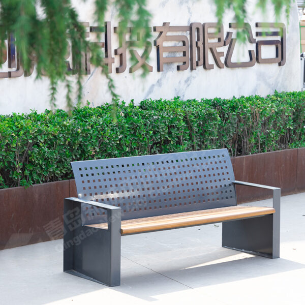 Ghế công viên ngoài trời sau bằng thép không gỉ giải trí ngoài trời Ghế dài trung tâm mua sắm đường phố cộng đồng Ghế dài