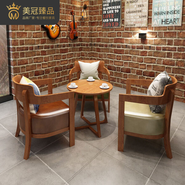 Bàn ghế quán cà phê bình thường quán trà sữa quán tráng miệng quầy bar sách khu vực nghỉ ngơi Lễ tân và đàm phán Bàn ghế gỗ cứng