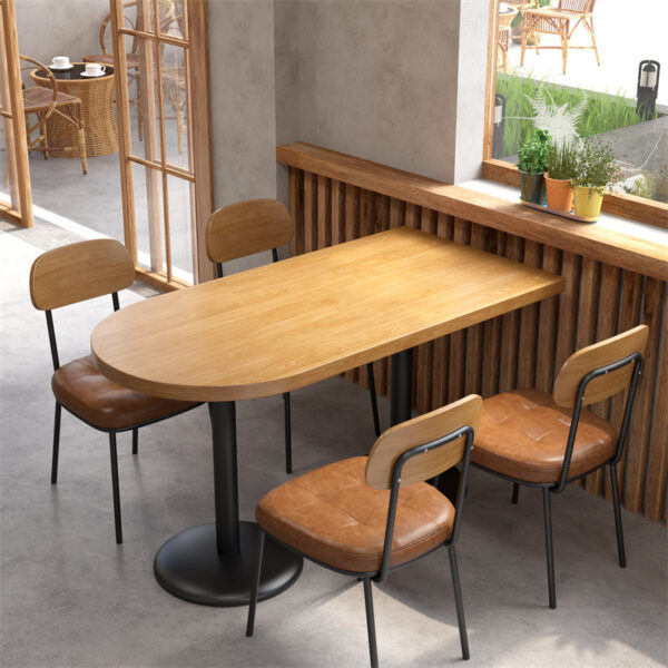 Bàn ghế Người Mỹ giải trí lưới cà phê đỏ Bàn ghế cửa hàng thực phẩm Nhật Bản Bàn ăn thương mại Bàn ghế nhà hàng nhà hàng phương tây Bàn gỗ nguyên khối