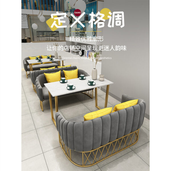 Bàn ghế Quán trà sữa Bàn ghế lưới đỏ phong cách đơn giản tráng miệng quán cà phê lễ tân đàm phán khu vực nghỉ ngơi ghế ăn ghế sofa