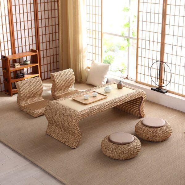 Bàn cà phê mây chiếu tatami cửa sổ bay bàn nhỏ Bàn trà Nhật bàn kang bàn ban công bàn ghế bàn thấp đơn giản