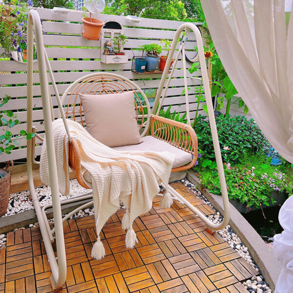 Xích đu Sân vườn võng xích đu ngoài trời sân vườn xích đu đơn treo biệt thự ghế bập bênh đôi ghế xích đu ban công