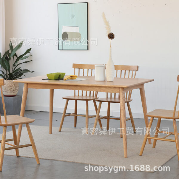 Bàn ăn Bắc Âu nhà hiện đại đơn giản nội thất gỗ sồi phòng ăn nhỏ bàn gỗ đặc Nhật Bản kết hợp bàn ăn và ghế