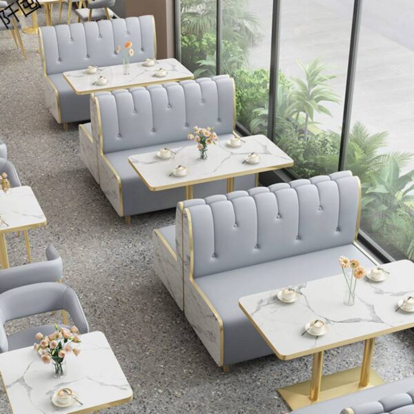 Bàn ghế đơn giản sang trọng quán cà phê nhà hàng tây ghế sofa lưới món tráng miệng màu đỏ quán trà sữa giải trí sách thanh Bàn ghế