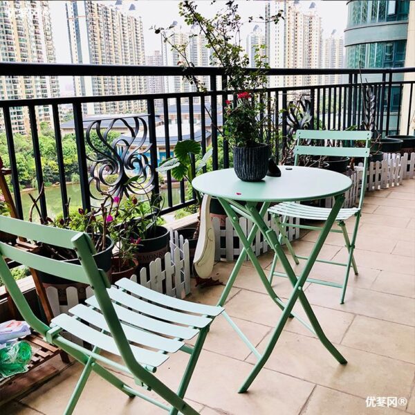 Bàn ghế Bắc Âu Ban Công Bộ bàn Ghế Bộ 3 Ngoài Trời Sân Sắt Rèn Sân Thượng Bàn Nhỏ Đơn Giản Quán Trà Sữa quán Cafe