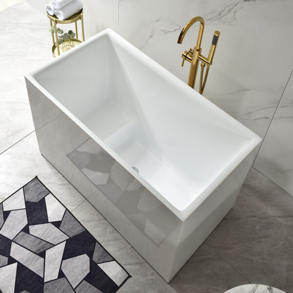 Bồn tắm nhỏ gia đình gia đình nhỏ bọt sâu phong cách Nhật Bản acrylic một mảnh ngồi độc lập có thể di chuyển hình trụ vuông siêu nhỏ