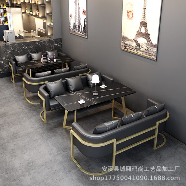 Bàn ghế sang trọng phong cách công nghiệp ghế sofa thanh cửa hàng trà sữa quán cà phê nhà hàng bistro thanh Bàn ghế