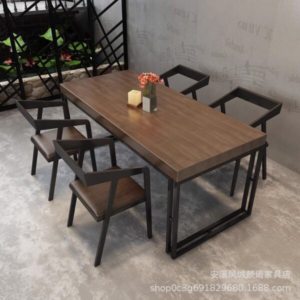 Bàn ghế Thanh Nướng Nhà Hàng Công Nghiệp Phong Cách Sắt Nghệ Thuật Bàn Ăn Gỗ Thương Mại Bàn Ghế Cafe
