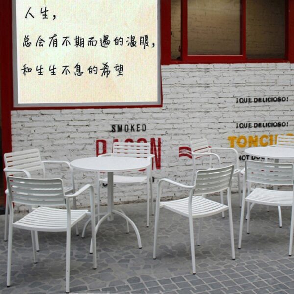 Bàn ghế Nhà máy bán trực tiếp ngoài trời điện di sắt rèn Bàn ghế giải trí ban công sân cafe nhà hàng Bàn ghế ăn kim loại đơn giản