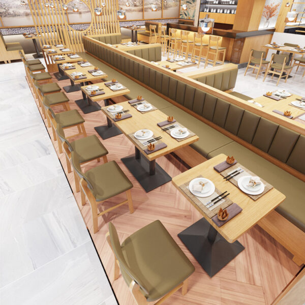 Bàn ghế Nhà hàng gỗ ghế sofa thanh tráng miệng trà sữa burger nhà hàng cafe ghế Bàn ghế