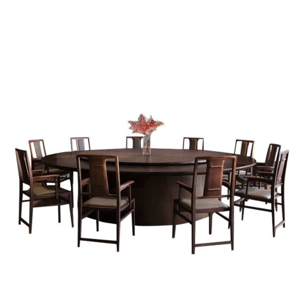 Bán buôn mới phong cách Trung Quốc khách sạn điện bàn tròn lớn Bàn ăn gỗ rắn câu lạc bộ 20 người bàn khách sạn Bàn ăn  bàn xoay