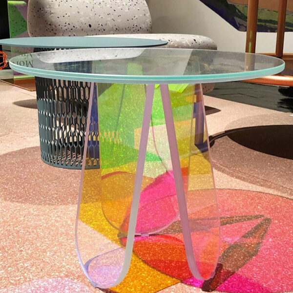 Bàn cà phê nhỏ trong suốt, acrylic, sang trọng, đơn giản