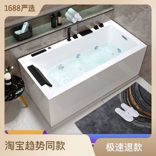 Bồn tắm Bán trực tiếp tại nhà máy bể sục lướt sóng bong bóng đôi gia đình acrylic tích hợp liền mạch 1,3-1,8m