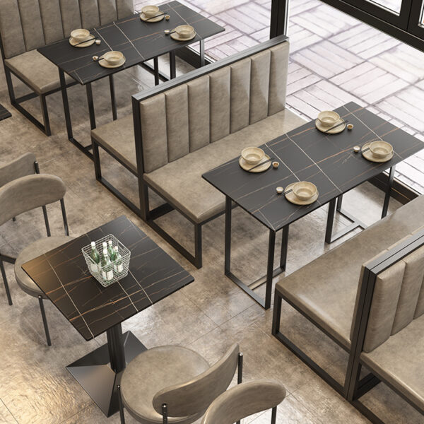 Bàn ghế Công Nghiệp Gió Ghế Ăn Thanh Sắt Thanh Ghế Sofa Thịt Nướng Phiến Đá Bàn Dài Nhà Hàng Bàn Ghế