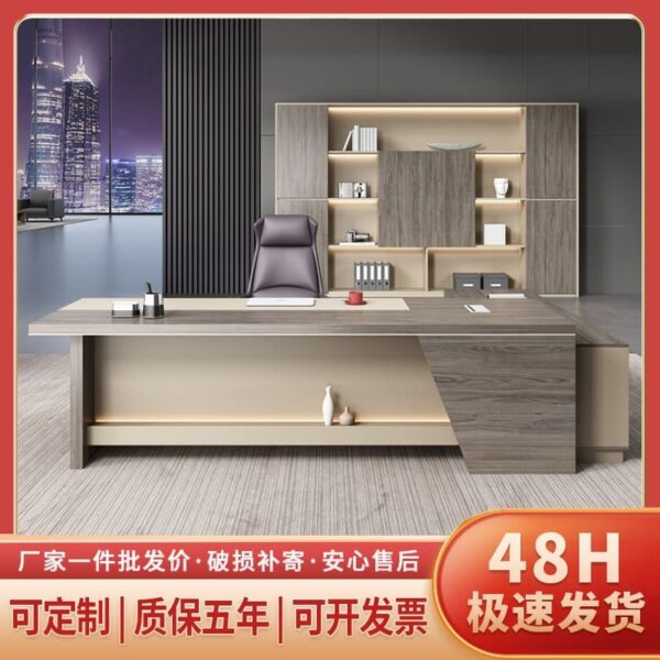 Bàn làm việc màu óc chó, bàn điều hành nhập khẩu, bàn giám đốc chân inox, bàn lãnh đạo kiểu châu Âu