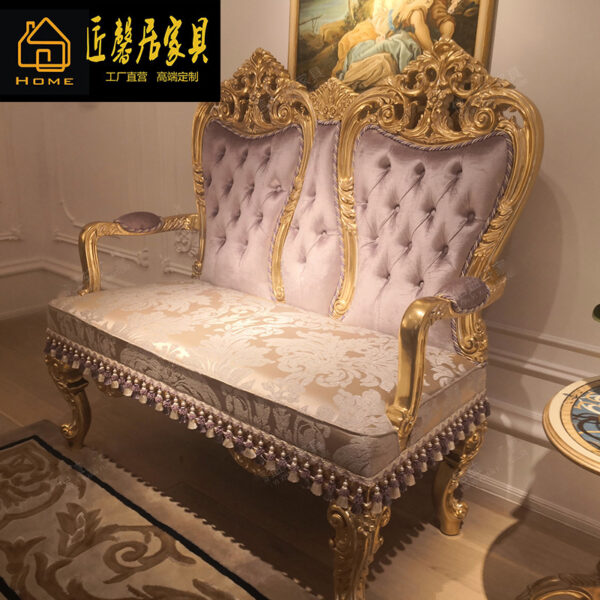 Ghế quý phi Italy Châu Âu vải bạch dương ghế sofa biệt thự phòng ngủ ghế dài Pháp đôi giải trí sofa