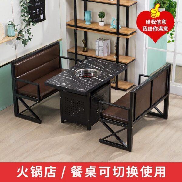 Bàn ghế Công Nghiệp Gió Sắt Ghế Sofa Giả Đá Cẩm Thạch Lẩu Bàn Quán Trà Sữa Nhà Hàng Chủ Đề Bàn Ghế