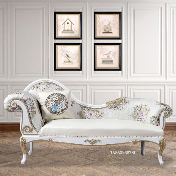Ghế dài phong cách châu Âu ghế tựa gỗ chắc chắn phòng khách tân cổ điển ghế sofa phòng ngủ của Mỹ vải ghế dài đẹp