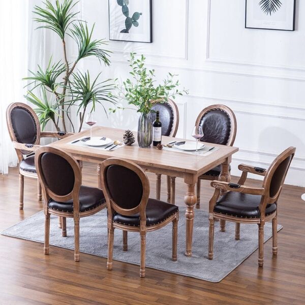 Bàn ăn kiểu Mỹ gỗ nguyên khối cũ hiện đại đơn giản gia đình nhà hàng quán cà phê kết hợp bàn ăn và ghế