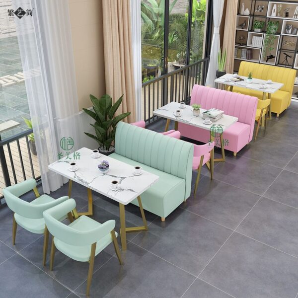 Bàn ghế Cửa Hàng Trà Sữa Ghế Sofa Thông Thường Bàn Cafe Quán Ăn Vặt Món Tráng Miệng Cửa Hàng Lẩu Bàn Ghế Cao Cấp