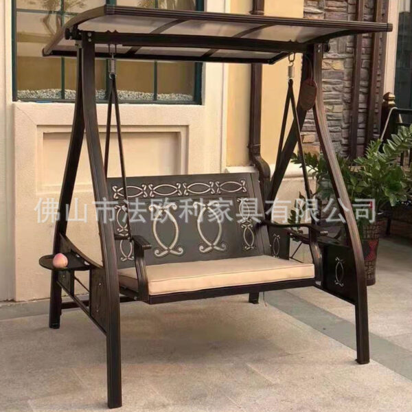 Xích Đu Ngoài Trời Sân Biệt Thự Sân Vườn Ban Công Ngoài Trời Chống Mưa Năng Lượng Mặt Trời Nhôm Đúc Treo Ghế Đôi Ba Người Lưới Đỏ Ghế bập bênh