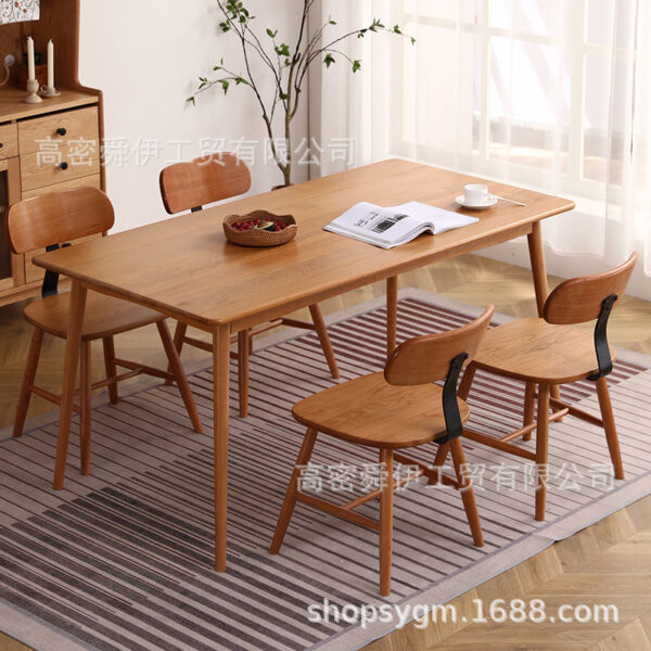 Bàn ăn gỗ anh đào Nhật Bản gia đình nhà hàng bàn ăn chữ nhật Bắc Âu bàn ăn gỗ nguyên khối đơn giản