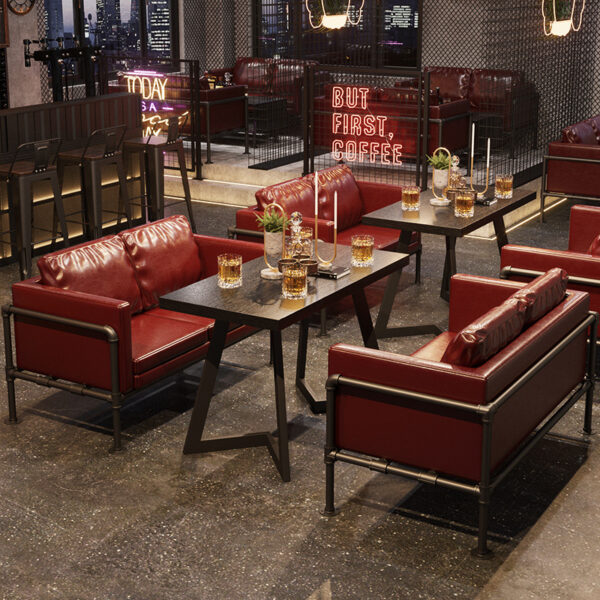 Bàn ghế ghế sofa quán trà sữa quán cà phê nhà hàng thịt nướng Bàn ăn gia đình công nghiệp phong cách thanh Bàn ghế