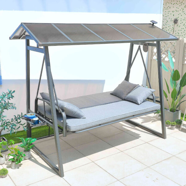 Ghế bập bênh xích đu sân vườn ghế treo ngoài trời biệt thự ban công nhà nhôm đúc ghế xích đu sân vườn võng xếp đa năng