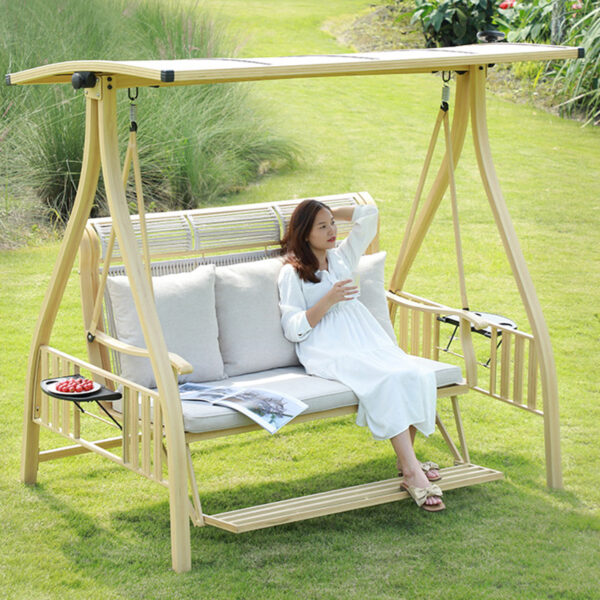 Xích đu ngoài trời sân vườn treo ghế biệt thự ban công nhà năng lượng mặt trời đôi xích đu 3 người xích đu ngoài trời
