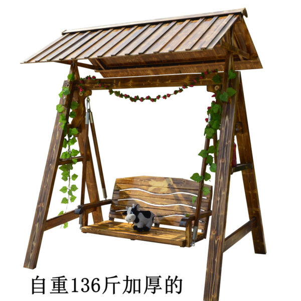 Xích đu Đu Ngoài Trời Nôi Ghế Trong Nhà Vườn Nhà Vườn Ban Công Gỗ Chống Ăn Mòn Ghế Lười Ghế Treo