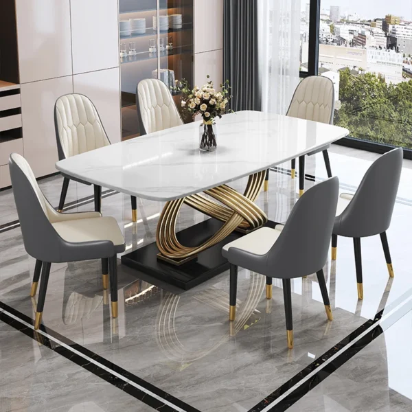 Bàn ăn Đá Cẩm Thạch Bàn Ăn Ăn Tối Hiên Nhà Hàng Hội Nghị Coffe Bàn Ăn Tay Cầm Nhà Bếp Juegos De Comedor Nội Thất Gia Đình