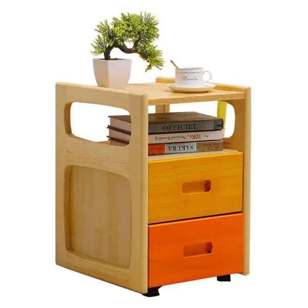 Tủ đầu giường Gỗ nguyên khối đầu giường thông Tủ nhỏ mini trẻ em Tủ đơn giản phòng ngủ hiện đại Tủ bên đặc biệt ưu đãi