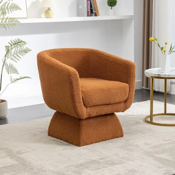 Sofa góc xoay thoải mái Câu lạc bộ 360 độ, Ghế giải trí cho phòng ngủ Phòng khách Phòng chờ Văn phòng khách sạn, Caramel