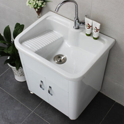 Sự sang trọng và tiện lợi với bồn rửa mặt có bàn vò khăn mặt bằng sứ Tủ phòng tắm Chậu rửa mặt Bồn rửa bằng sứ