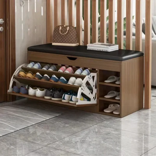 Tủ Ghế đổi giày ở cửa ra vào có thể dùng làm ghế ngồi để giày. Ghế Tủ giày da sáng tạo