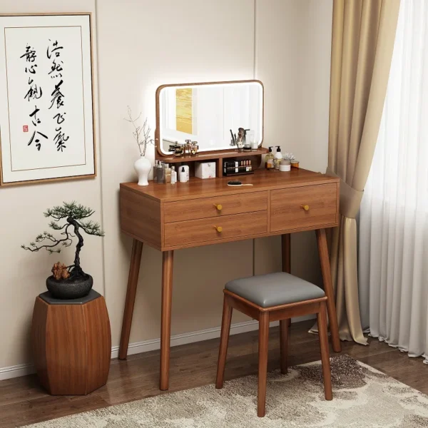Bàn trang điểm Gỗ Vintage Bàn Trang Điểm Phòng Ngủ Gương Trang Điểm Nhỏ Sang Trọng Bàn Trang Điểm Nhà Tổ Chức Nhỏ Mesa De Maquillaje Nội Thất Hợp Thời Trang