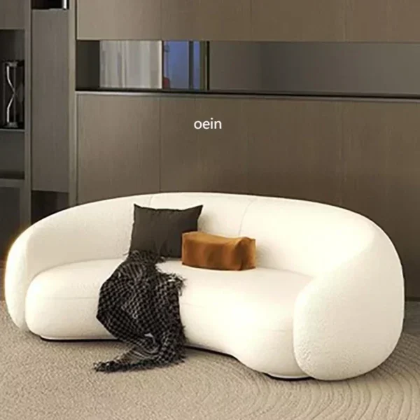 Sofa Trắng Lớn Ghế Sofa Phòng Khách Châu Âu Loveseat Vòng Tròn Cong Bắc Âu Sofa Phòng Khách Gia Đình Sang Trọng Sofy Do Salonu Nội Thất Gia Đình